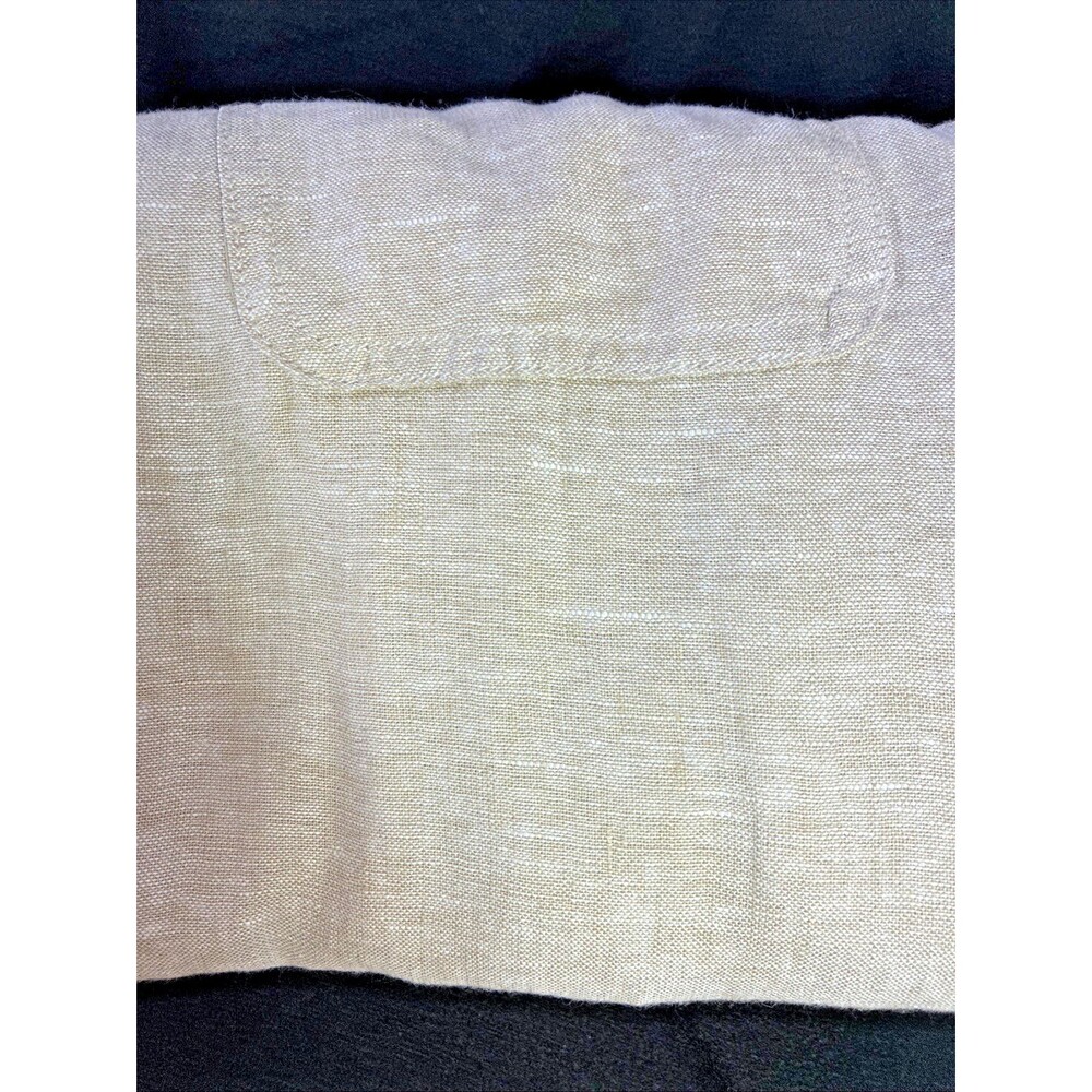 Nicole Miller Cargo Jogger Linen Pants Large Beige Tan Pull On Coastal Lagenlook - Picture 6 of 16